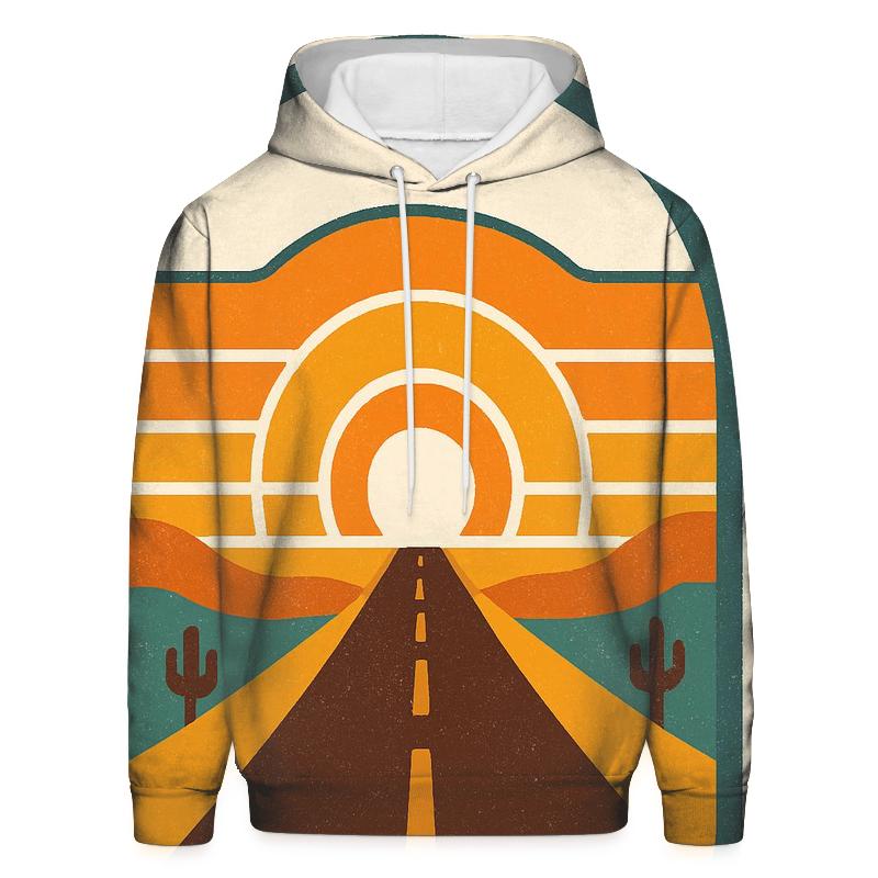 Desert Highway Sunburst Badge hoodie trends
