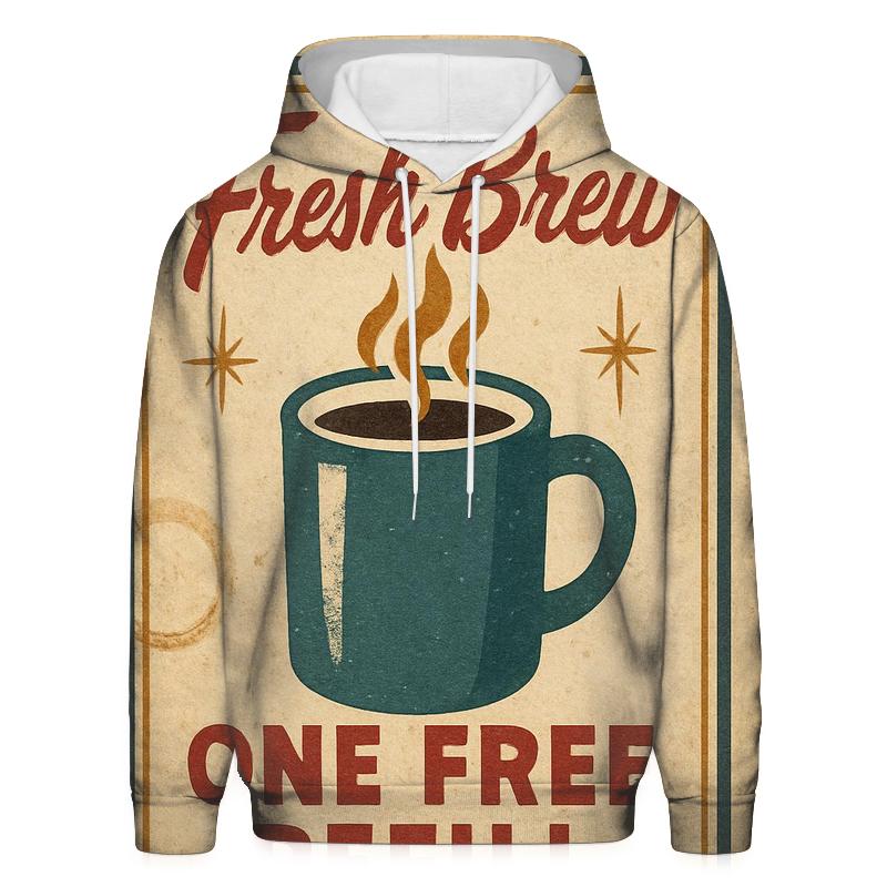 Faded 1950s Diner Coffee Coupon Poster pullover hoodies