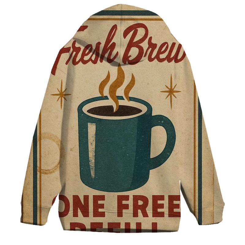 Faded 1950s Diner Coffee Coupon Poster pullover hoodies