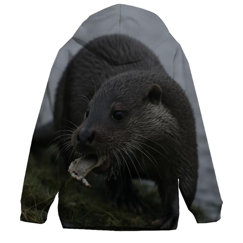 Frost Reed Forager Eurasian Otter embroidered hoodies