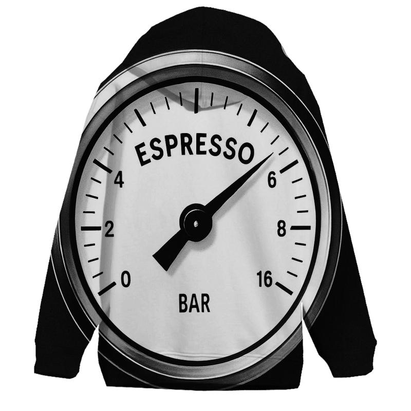 Espresso Gauge Dial graphic hoodies