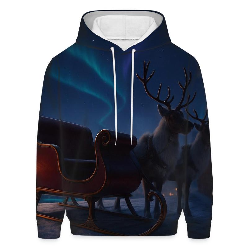 Midnight Sleigh On Frosted Rooftops lightweight hoodies