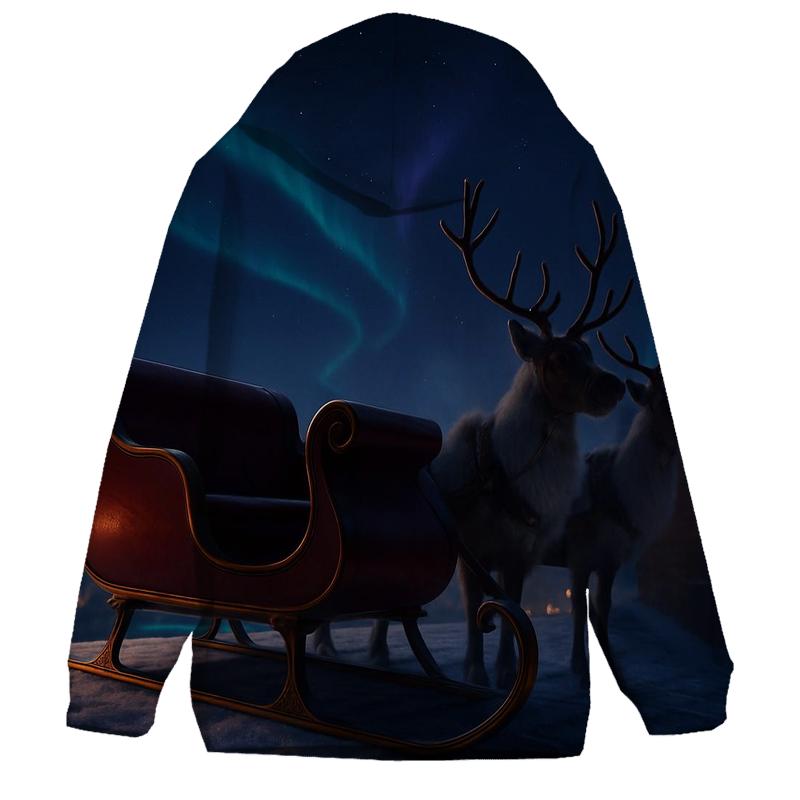 Midnight Sleigh On Frosted Rooftops lightweight hoodies