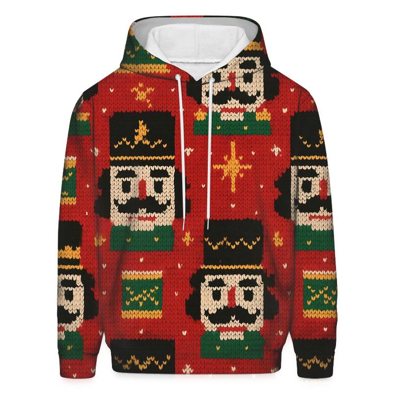Nutcracker Toy Tower Grid Design zip-up hoodies