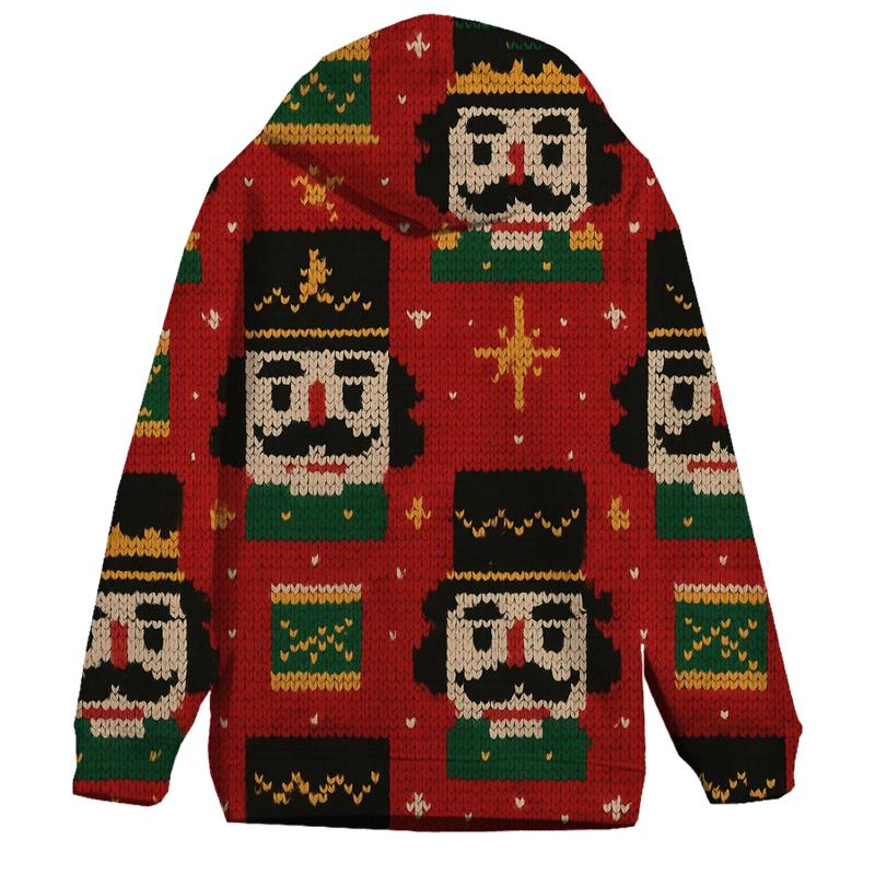Nutcracker Toy Tower Grid Design zip-up hoodies