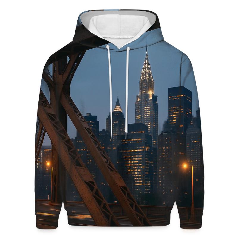 Queensboro Bridge Framing Midtown At Blue Hour hoodie trends