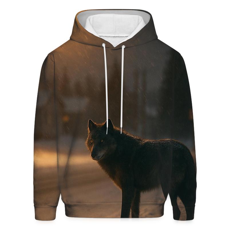 Night Streetlight Encounter On Northern Town Fringe zip-up hoodies