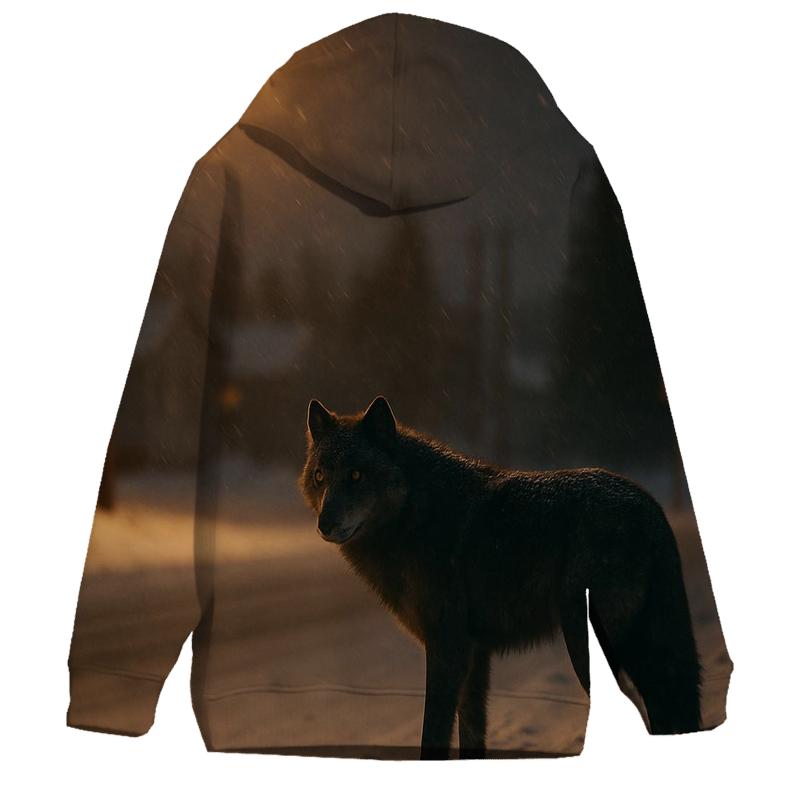 Night Streetlight Encounter On Northern Town Fringe zip-up hoodies