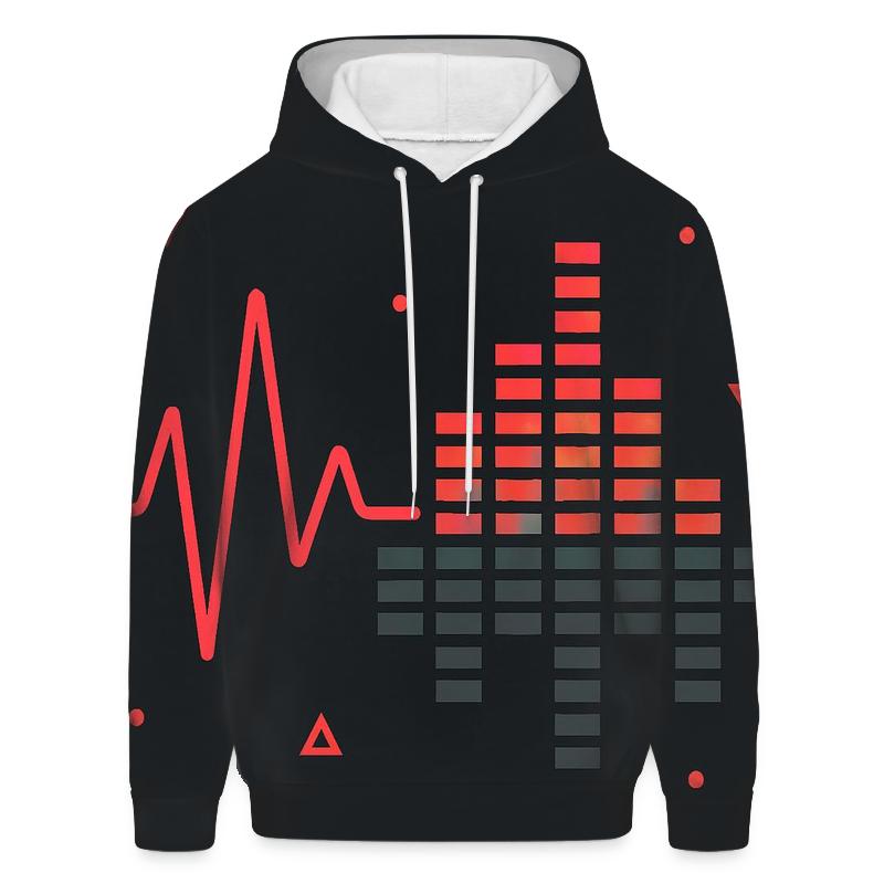 Chrome Heartbeat Waveform heavyweight hoodies