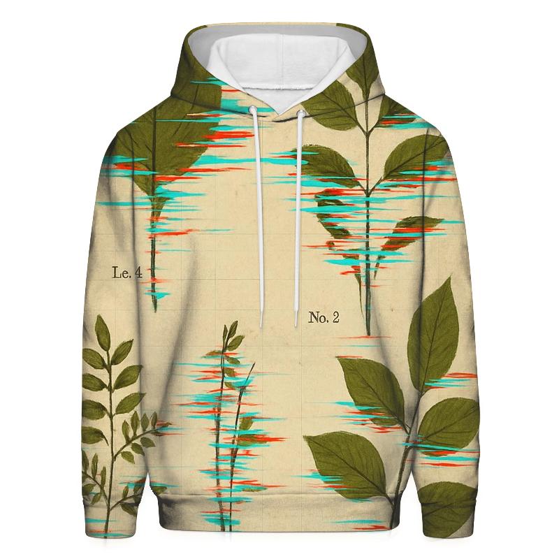 Glitch Botanica Herbarium embroidered hoodies