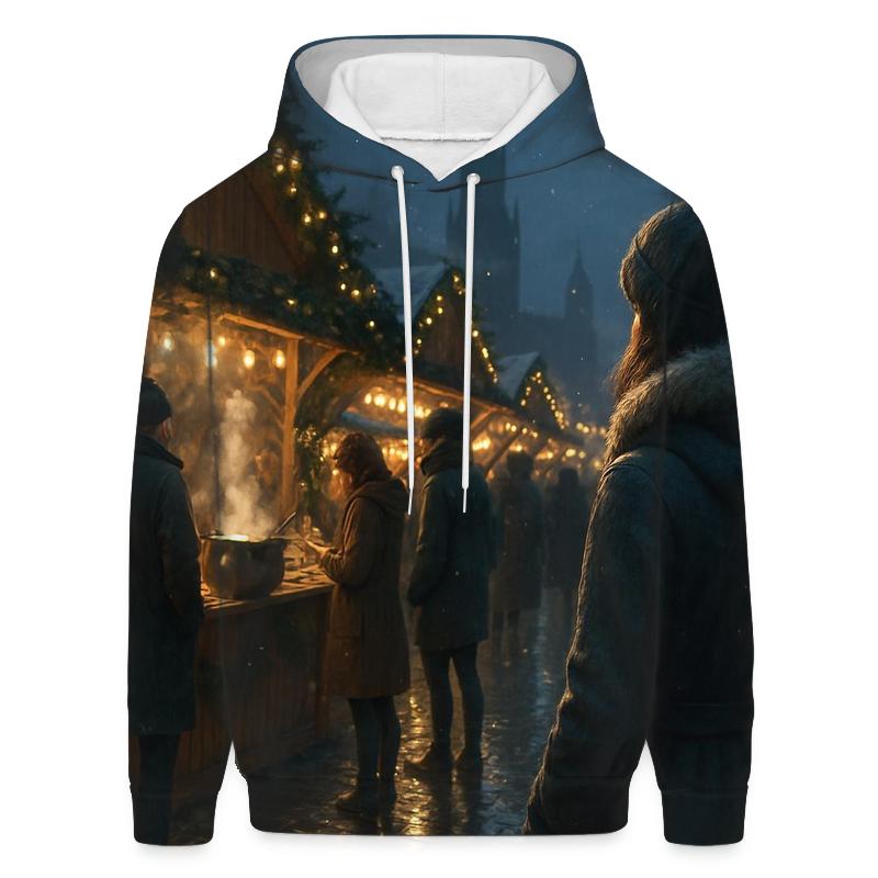 Christmas Market Under Lantern Bokeh graphic hoodies