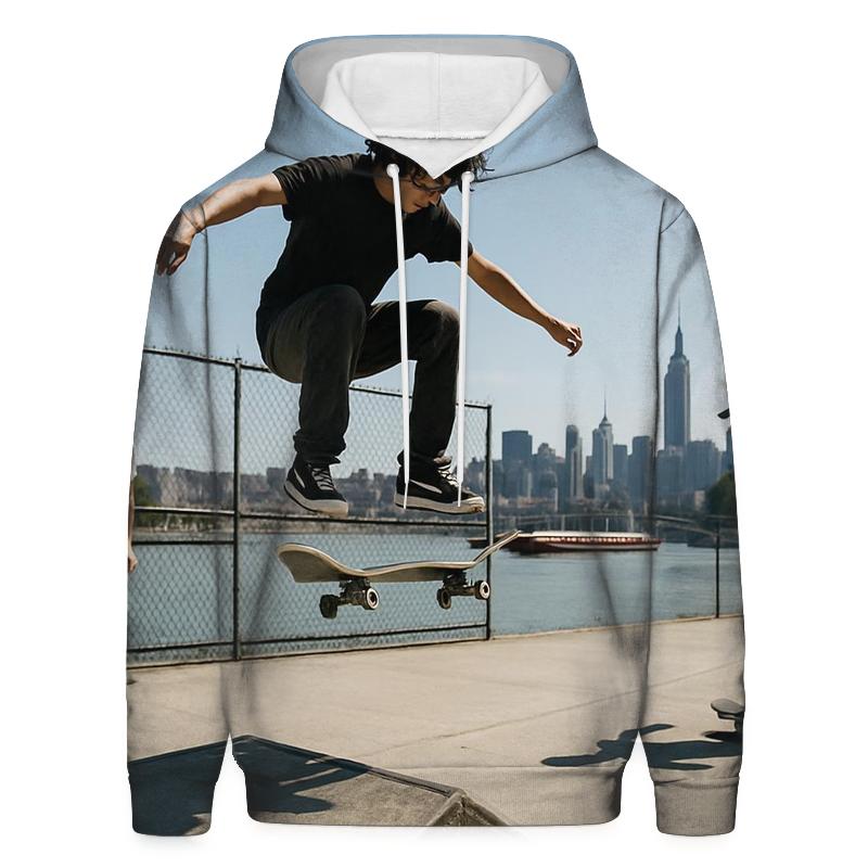 Harlem River Skate Park With Far Midtown Skyline hoodie trends