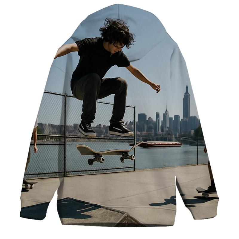 Harlem River Skate Park With Far Midtown Skyline hoodie trends