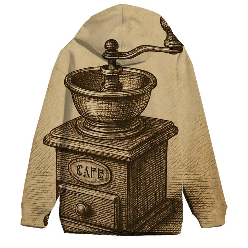 Vintage Grinder Etching zip-up hoodies