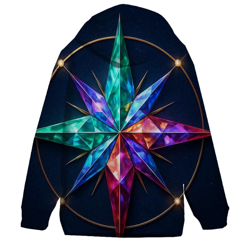 Jewel Tone Prism Compass lightweight hoodies
