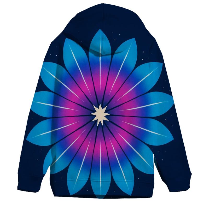 Mandala Pulsar Sunburst Petals zip-up hoodies
