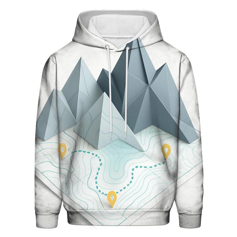Mountain Fold Origami Map hoodie designs