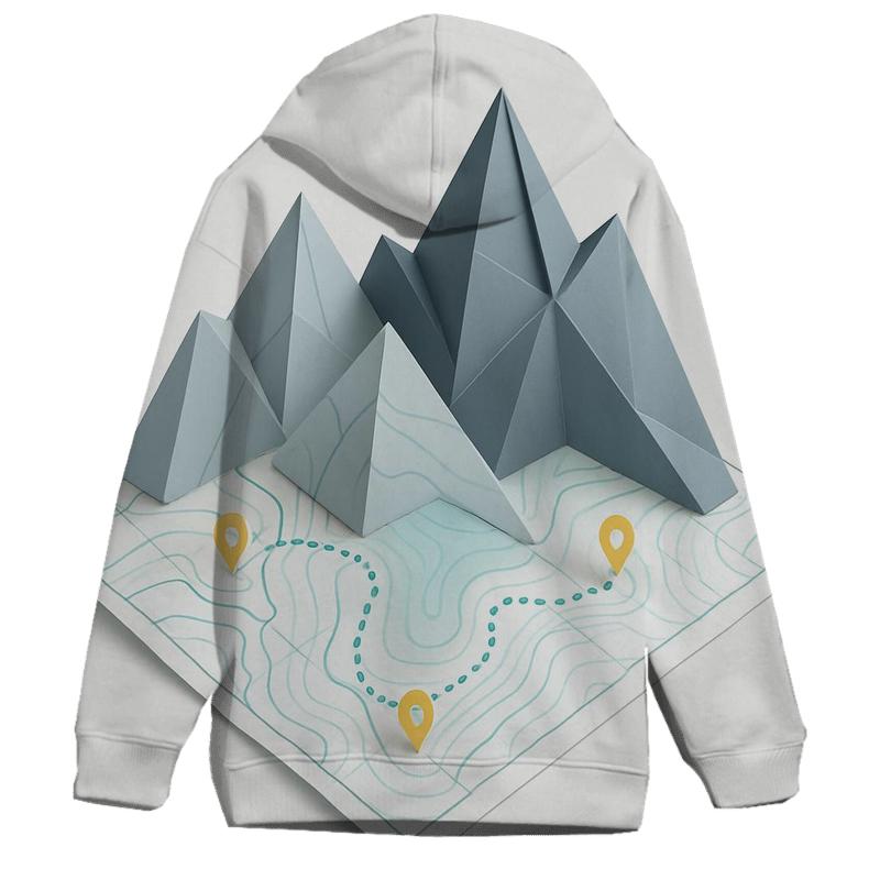Mountain Fold Origami Map hoodie designs