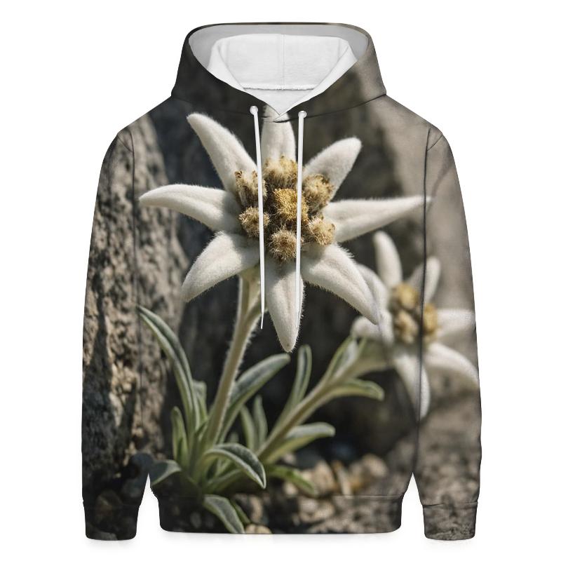 Alpine Edelweiss In Wind Sheltered Crevice custom hoodies