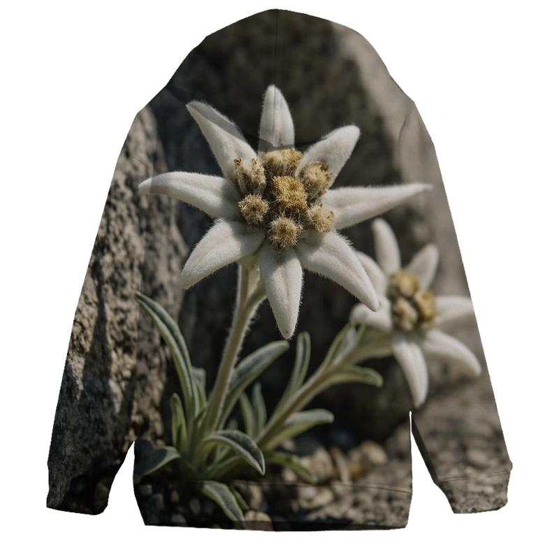 Alpine Edelweiss In Wind Sheltered Crevice custom hoodies