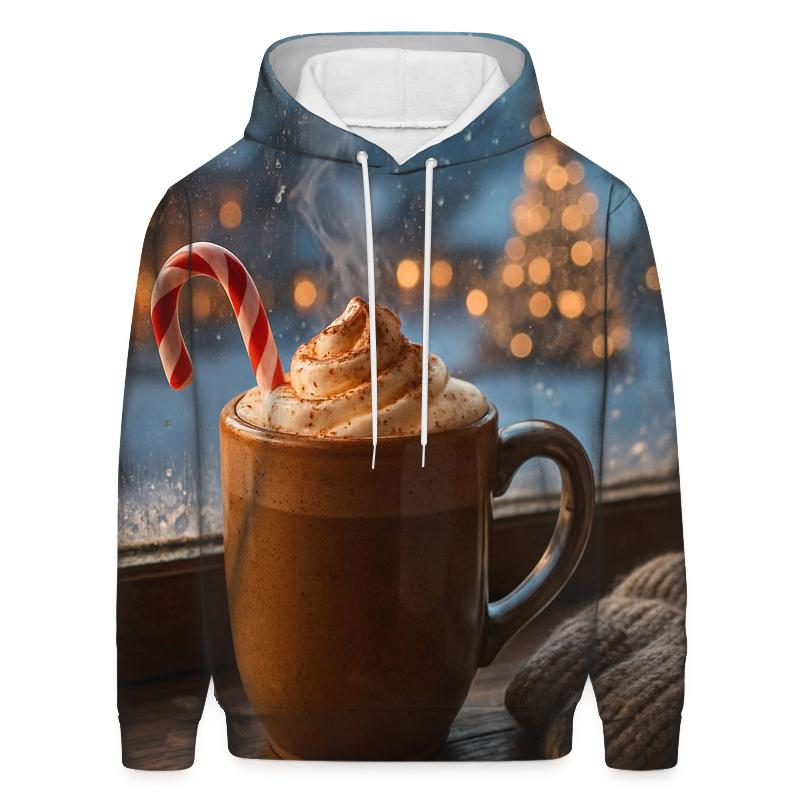 Hot Cocoa By The Village Window premium hoodies