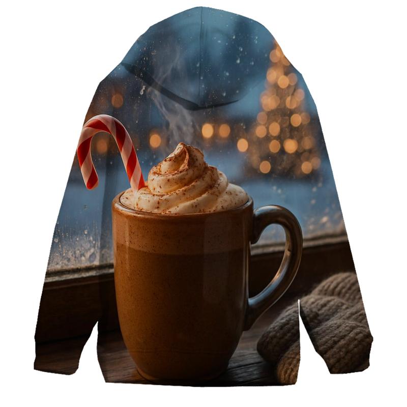 Hot Cocoa By The Village Window premium hoodies