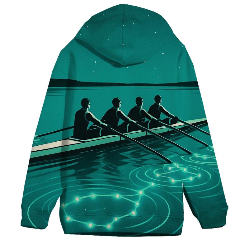 Turquoise Rowing Constellation Stroke graphic hoodies