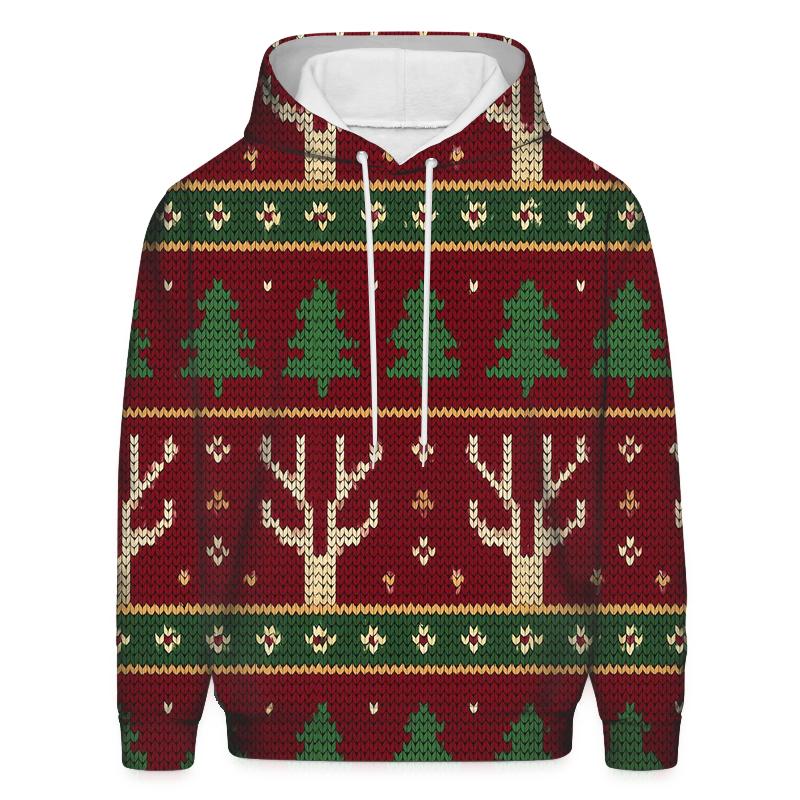 Reindeer Antler Fair Isle Ladder Design graphic hoodies