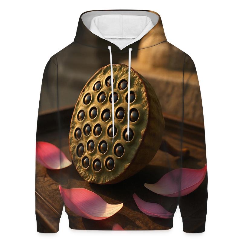 Lotus Seed Pod On Carved Temple Tray premium hoodies