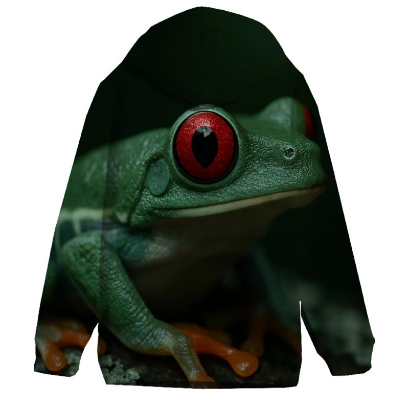 Lichen Bark Stillness Red Eyed Tree Frog premium hoodies