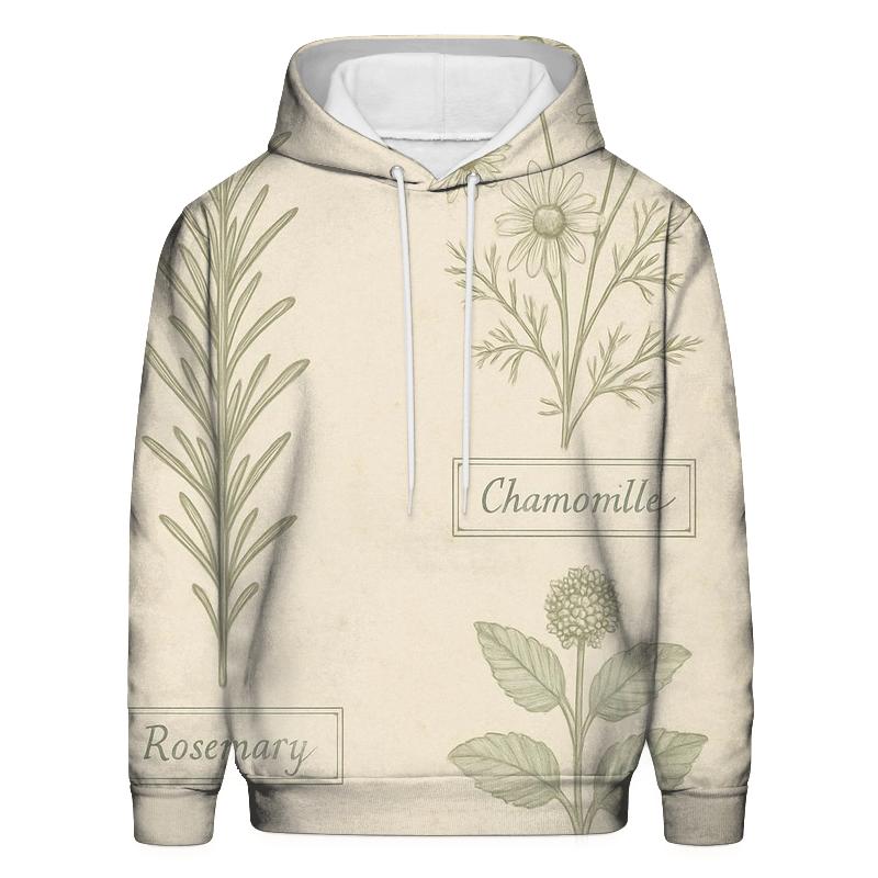 Vintage Botanical Herbarium Label Sheet pullover hoodies