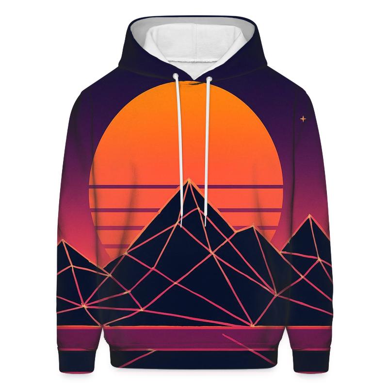 Sunrise Over Wireframe Mountains hoodie styles