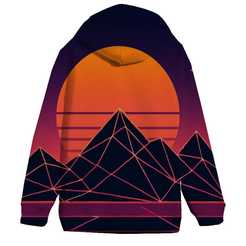 Sunrise Over Wireframe Mountains hoodie styles