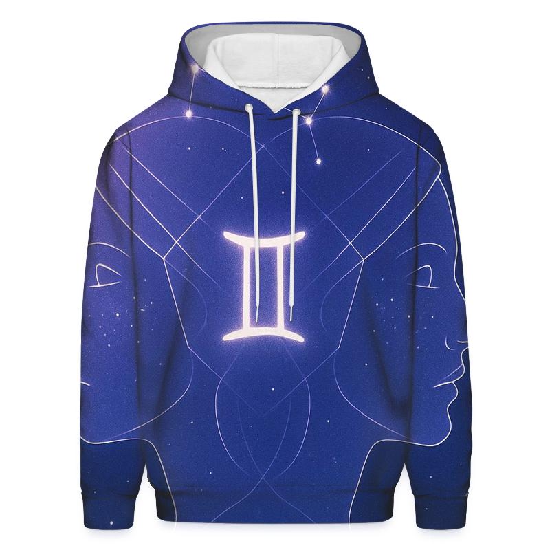 Gemini Twins Mirror Constellation Portrait designer hoodies
