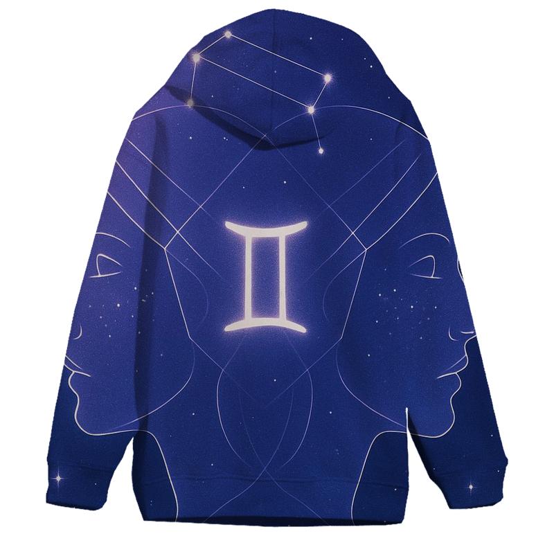 Gemini Twins Mirror Constellation Portrait designer hoodies