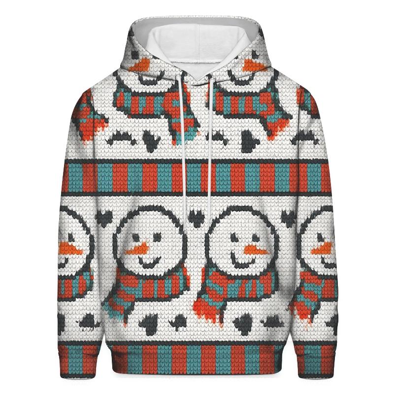 Snowman Scarf Polka Stripe Design premium hoodies