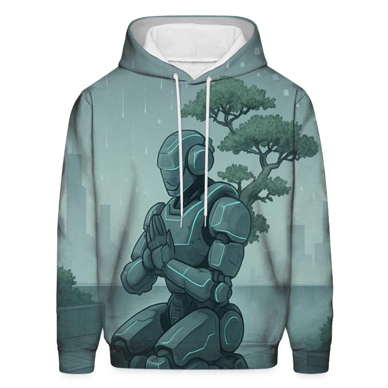 Bonsai Mech Rain Meditation zip-up hoodies