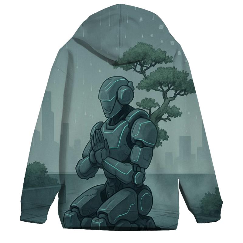 Bonsai Mech Rain Meditation zip-up hoodies
