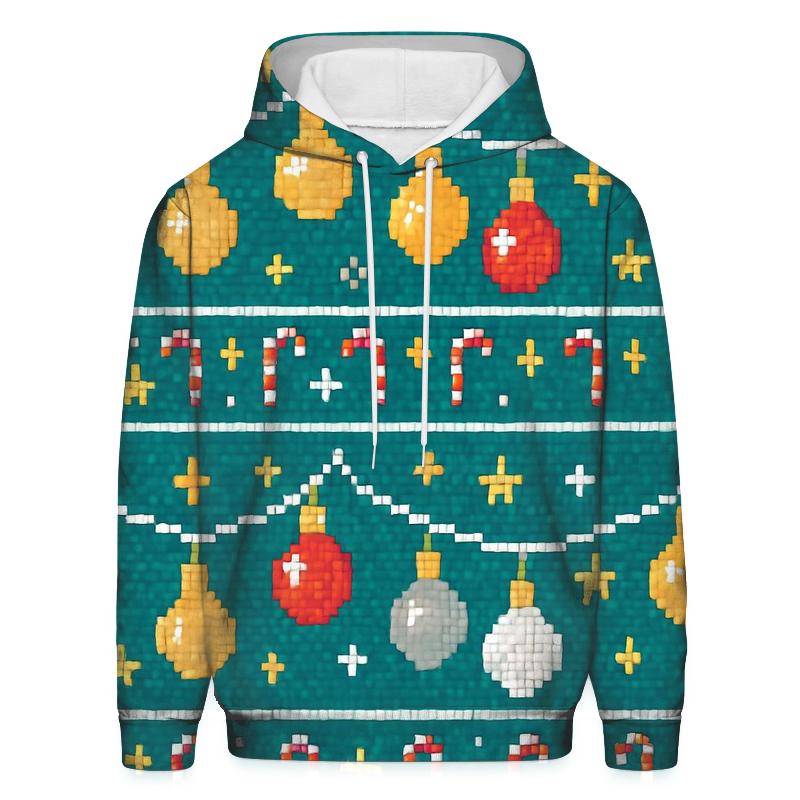 Ornament Garland Checker Rows Design zip-up hoodies