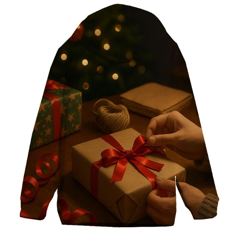 Gift Wrap Table With Ribbon Curl Magic graphic hoodies