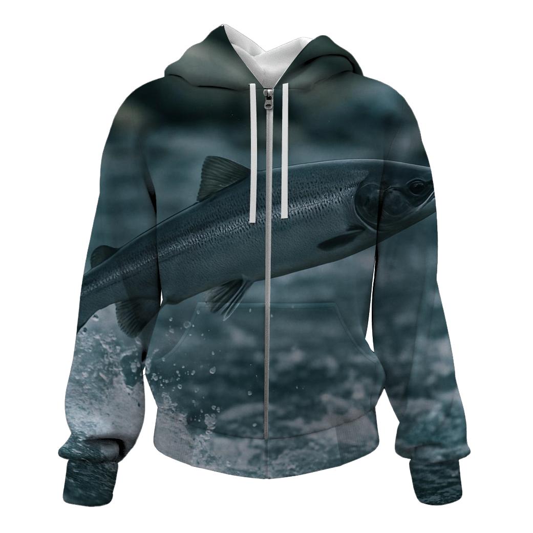 Riverglass Leap Atlantic Salmon premium hoodies