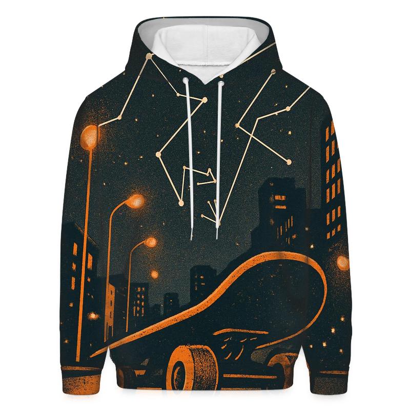 Orange Skateboard City Star Map hoodie designs