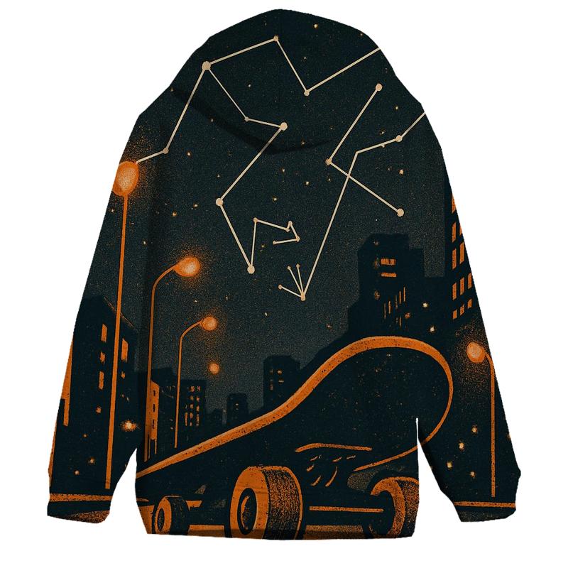 Orange Skateboard City Star Map hoodie designs