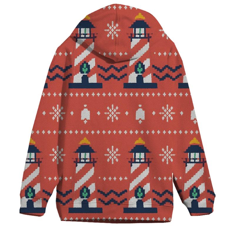 Candy Cane Lighthouse Stripe Design heavyweight hoodies