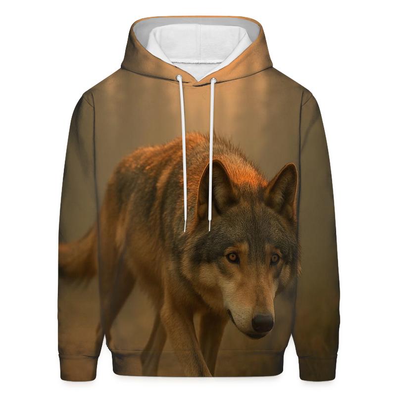 Wildfire Smoke Drift Over A Wolf Trail pullover hoodies