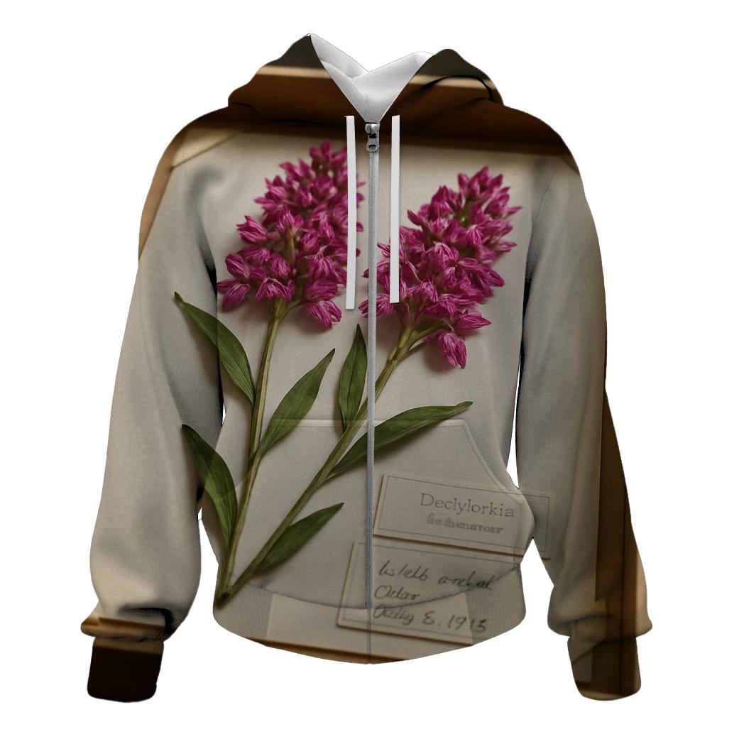 Herbarium Pressing Tray With Wild Orchids lightweight hoodies