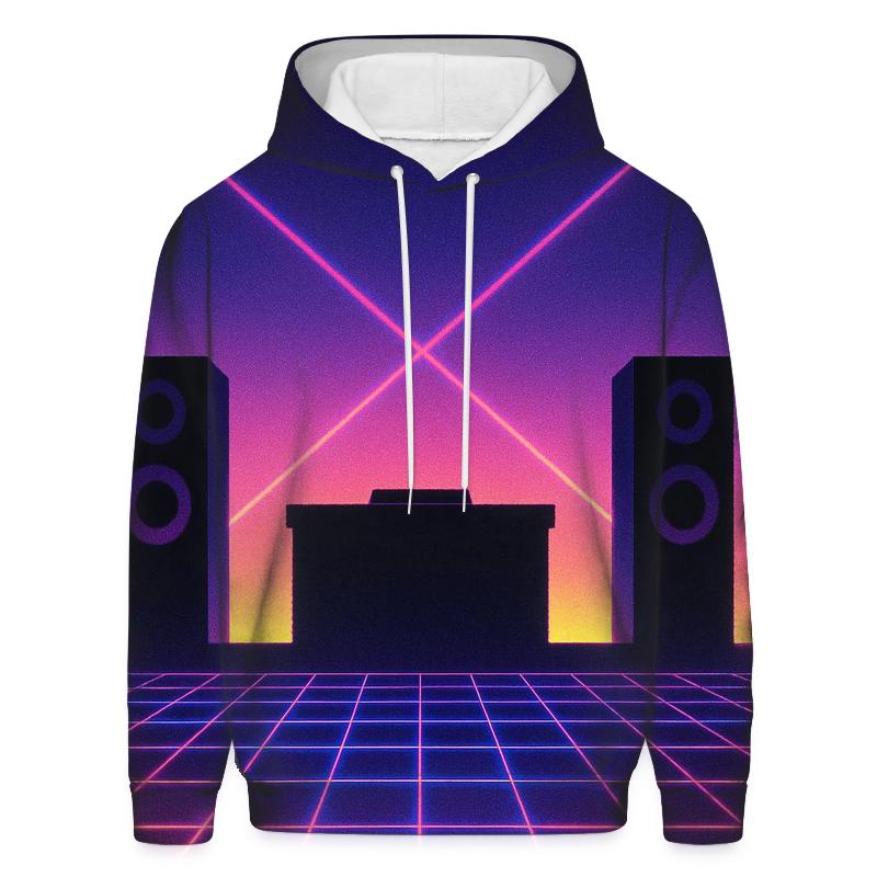 Neon Stage Silhouette Grid custom hoodies