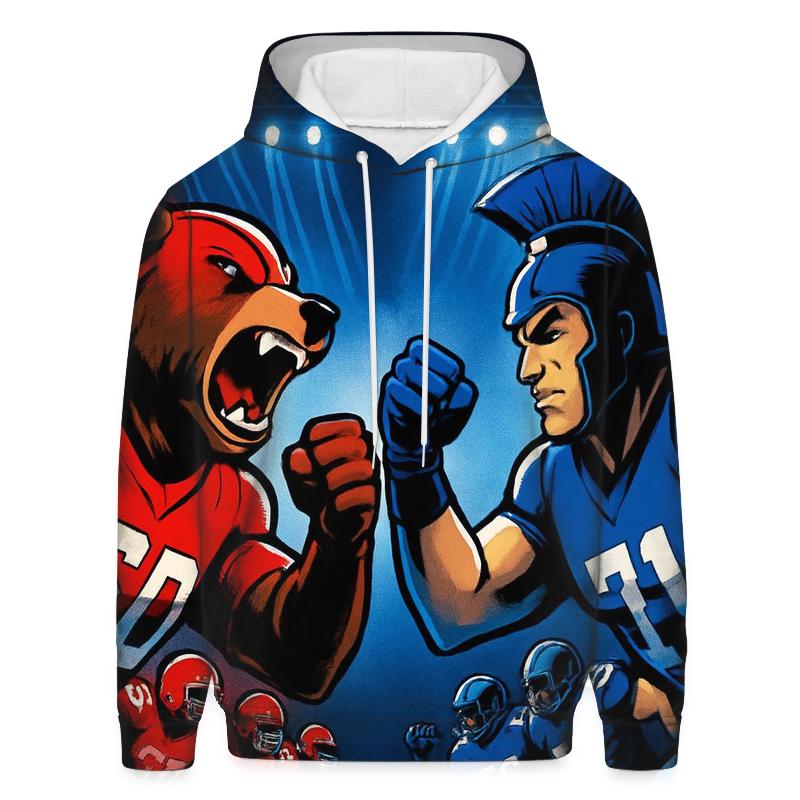 Mascot Armor Showdown On Gridiron Stage hoodie designs