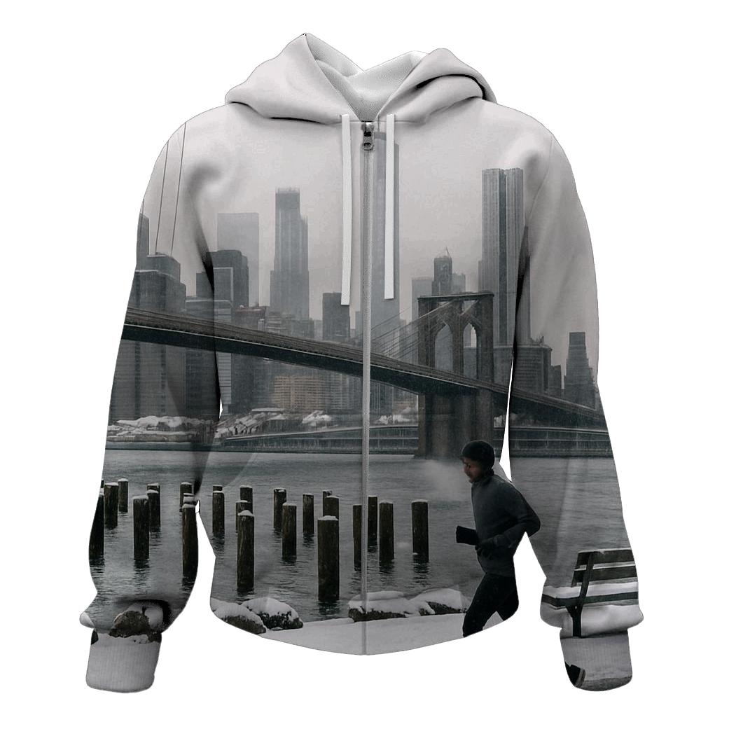 Winter Silence From Brooklyn Bridge Park Pier printed hoodies
