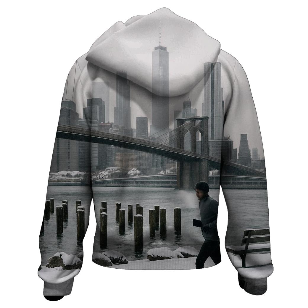 Winter Silence From Brooklyn Bridge Park Pier printed hoodies